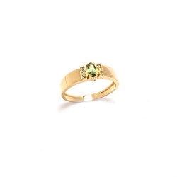 Anel Zirc�nia Verde em Ouro 18 Kilates - 21132