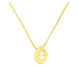 Colar Ponto de Luz Gota 5 Pontos em Ouro 18 Kilates - 21172