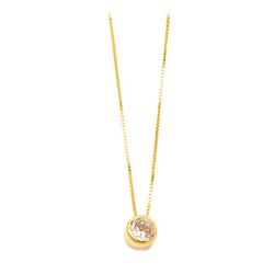 Colar Ponto de Luz Zirc�nia em Ouro 18 Kilates - 21174