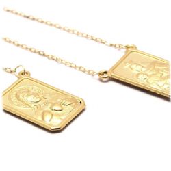 Escapul�rio P em ouro 18 Kilates - 21176
