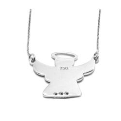 Colar Anjo Branco com Brilhante em Ouro 18 Kilates - 21178
