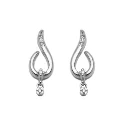Brinco Gota com Brilhantes em Ouro Branco 18 Kilates - 21189