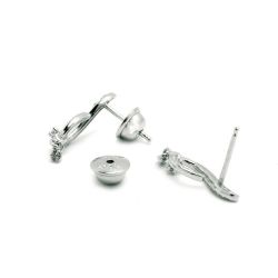 Brinco Gota com Brilhantes em Ouro Branco 18 Kilates - 21189