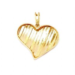 Pingente Cora��o Tricolor em Ouro 18 Kilates - 21199