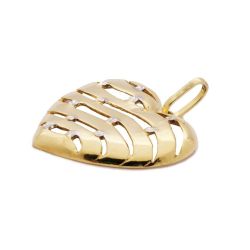 Pingente Cora��o Onda em Ouro 18 Kilates - 21201