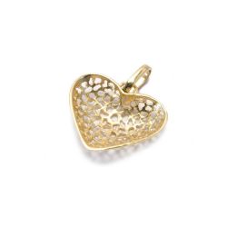 Pingente Cora��o Vazado em Ouro 18 Kilates - 21203