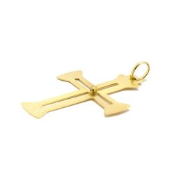 Pingente Cruz com  Brilhante em Ouro 18 Kilates - 21209