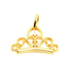 Pingente Coroa com Brilhante em Ouro 18 Kilates - 21223