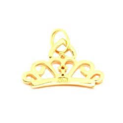 Pingente Coroa com Brilhante em Ouro 18 Kilates - 21223