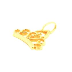 Pingente Coroa com Brilhante em Ouro 18 Kilates - 21223