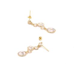 Brinco 10 Zirc�nias em Ouro 18 Kilates - 21226