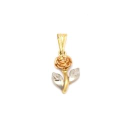 Pingente Flor Tricolar em Ouro 18 Kilates - 21228