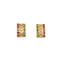 Brinco Meia Alian�a Tri em Ouro 18 Kilates - 21232
