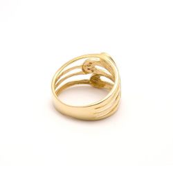 Anel 3 Gotas com Brilhante em Ouro 18 Kilates - 21233