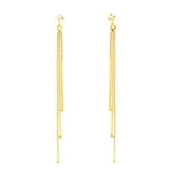 Brinco Estrela em Zirc�nia em Ouro 18 Kilates - 21269