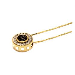 Colar Ponto de Luz Safira e Brilhante em Ouro 18 Kliates - 21270
