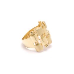 Anel Quadradinho com Brilhante em Ouro 18 Kilates - 21289