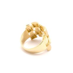 Anel Quadradinho com Brilhante em Ouro 18 Kilates - 21289