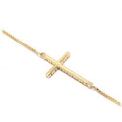 Colar Cruz com Brilhante em Ouro 18 Kilates - 21308