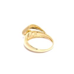 Anel Ondulado com Brilhantes em Ouro 18 Kilates - 21327