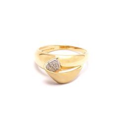 Anel Ondulado com Brilhantes em Ouro 18 Kilates - 21327