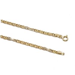 Corrente Malha Olho de Tigre com Infinito em Ouro 18 Kilates - 21376