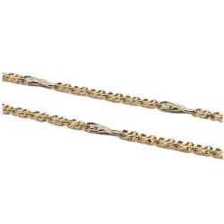 Corrente Malha Olho de Tigre com Infinito em Ouro 18 Kilates - 21376