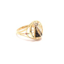 Anel Nsra. Aparecida de Safiras em Ouro 18 Kilates - 21489