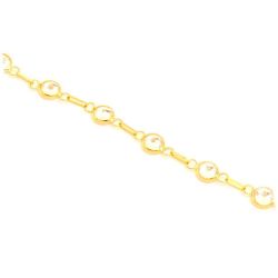 Pulseira Zirc�nias Brancas em Ouro 18 Kilates - 21521