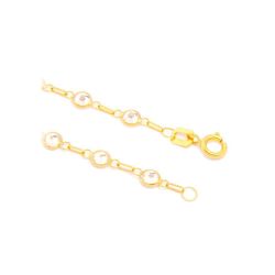 Pulseira Zirc�nias Brancas em Ouro 18 Kilates - 21521