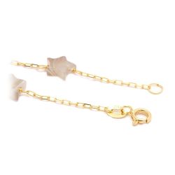 Pulseira Estrela com Pedra Agata em Ouro 18 Kilates - 21541
