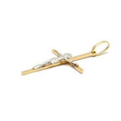 Pingente Crucifixo Fio Quadrado em Ouro 18 Kilates - 21631