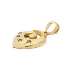 Pingente Caracol Colorido em Ouro 18 Kilates - 21657
