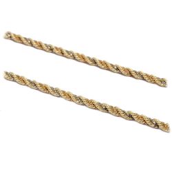 Pulseira Malha Corda Tricolor em Ouro 18 Kilates - 21660