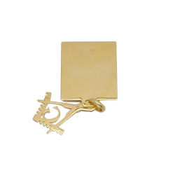 Pingente Placa Ma�onaria com Brilhante em Ouro 18 Kilates - 21663