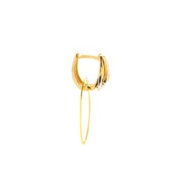 Brinco Argola com Brilhantes em Ouro 18 Kilates - 22844