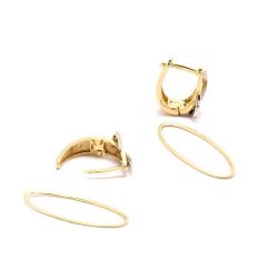 Brinco Argola com Brilhantes em Ouro 18 Kilates - 22844