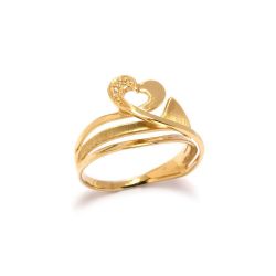 Anel Cora��o em Ouro 18 Kilates - 22863