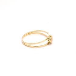 Anel Cora��o Tricolor em Ouro 18 Kilates - 22872