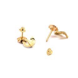 Brinco Flor Tri Mini em Ouro 18 Kilates - 22874