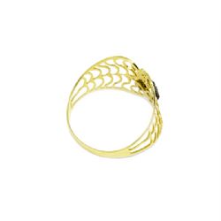Anel Nsra. Aparecida Mimo com Zirc�nias em Ouro 18 Kilates - 22877