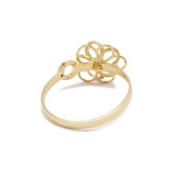 Anel Flor e Brilhante em Ouro 18 Kilates - 22878