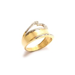 Anel Cora��o Estilizado em Ouro 18 Kilates - 22879