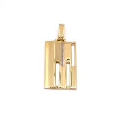 Pingente Placa Vazada em Ouro 18 Kilates - 22886