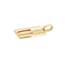 Pingente Placa Vazada em Ouro 18 Kilates - 22886