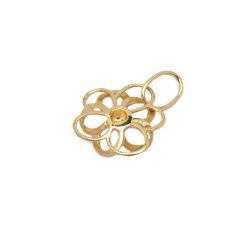 Pingente Flor com Brilhante em Ouro 18 Kilates - 22895