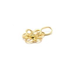 Pingente Flor com Brilhante em Ouro 18 Kilates - 22895