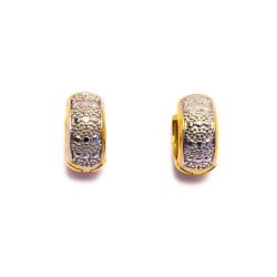 Brinco Argola Pequena com R�dio em Ouro 18 Kilates - 23756