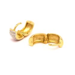 Brinco Argola Pequena com R�dio em Ouro 18 Kilates - 23756