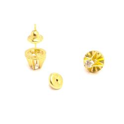 Brinco Espelho com Brilhantes em Ouro 18 Kilates - 23772